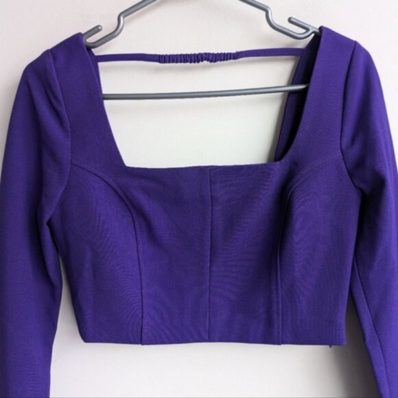 Zara long sleeve purple crop top - Picture 3 of 6